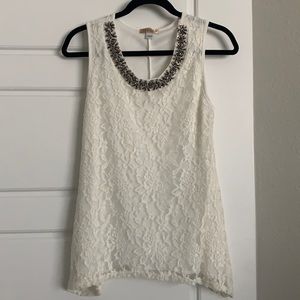 Lace overlay tank.